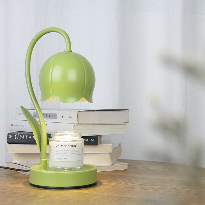 MOON铃兰台灯奶油风无火香薰灯融蜡灯香氛家居摆件V融烛灯生日礼