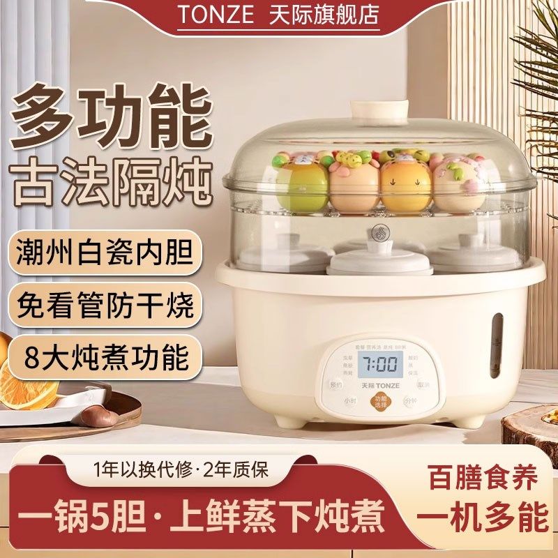 天际电炖锅隔水炖盅燕窝炖盅家用全自动煲汤锅辅食多功能煮粥器