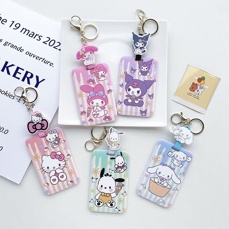 创意三丽鸥伸缩卡套玉桂狗帕恰狗校园卡J公交地铁卡保护套书包挂