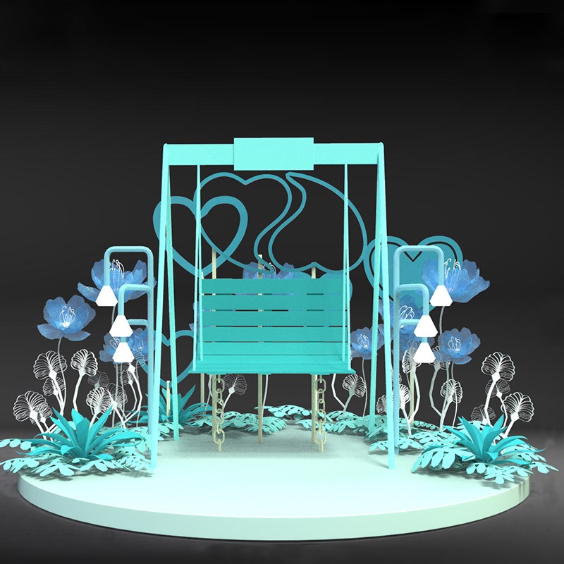 商场春季美陈装饰k商场创意打卡拍照dp点地产酒店大厅展厅布置道