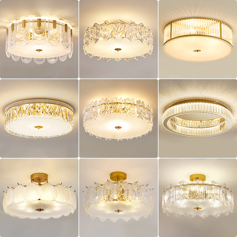 法式简约现代卧室水晶吸顶灯网红C新款时尚书房间餐厅灯轻奢客厅