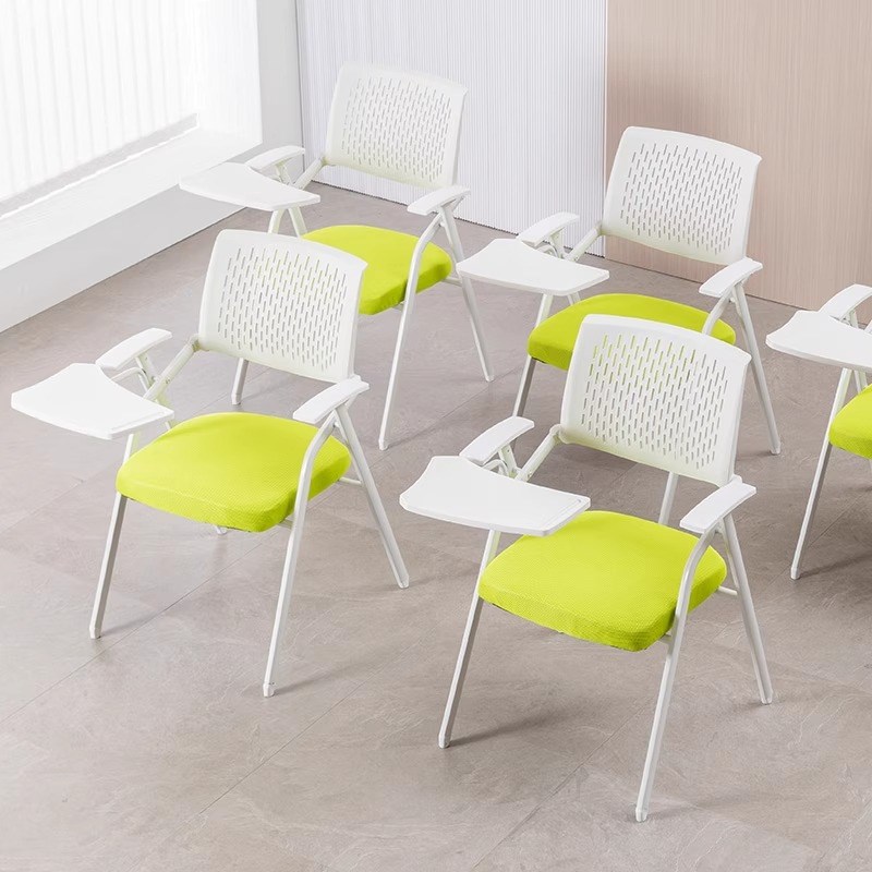 培训椅带桌板可折叠会议椅白色写A字板办公会议室办公职员培训班