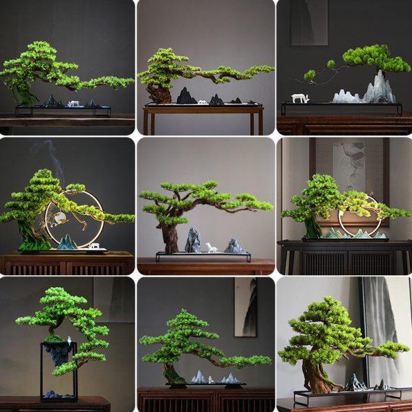 新中式迎客松摆件玄关枯山水盆景公室假山禅意客厅茶桌酒柜装饰,饰品/流行首饰/时尚饰品新,摆件,淘宝优惠券,粉丝福利购,淘宝优惠卷