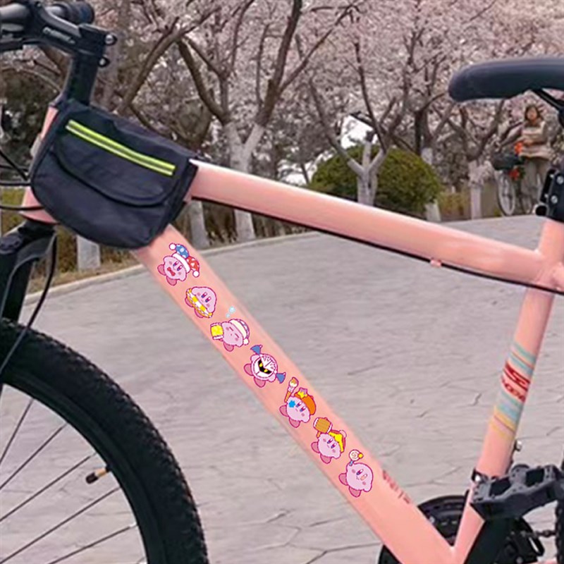 适用于MTETEM自行车卡通可爱创意趣味山地车公路车架反光装饰贴纸