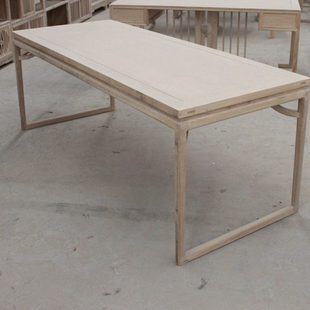 老榆木全实木写字台书法桌画案白茬新中式多功能书台培训课桌书桌