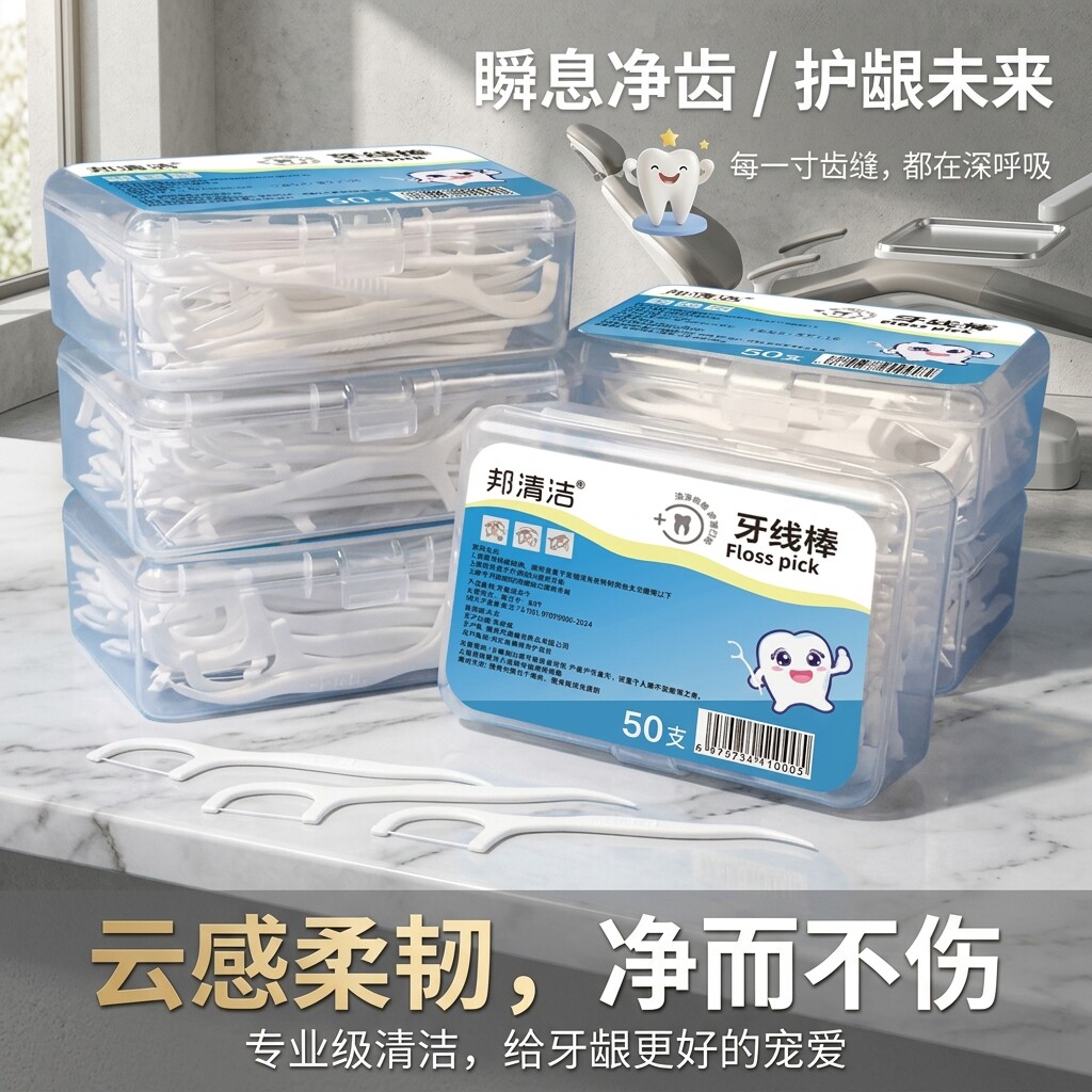【热卖】家用超细牙线盒装多种款式随机发高弹力细滑牙线剔牙工具