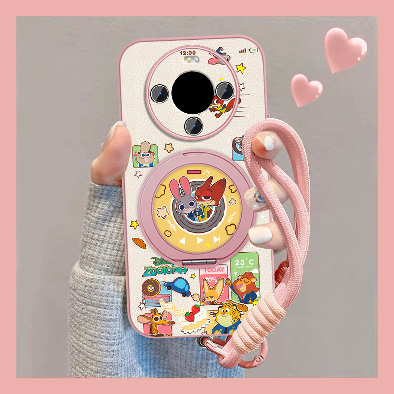 适用华为畅享70x手机壳女可爱畅想70pro新款卡通动物城小众畅想80磁吸尊享小羊皮hi70m保护套活力版全包挂绳