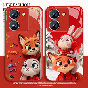 适用尼克朱迪vivoy78手机壳男卡通y72新款 Y78t钢化玻璃保护套全包防摔viv0情侣外壳 动漫y73sy76s高级感y78