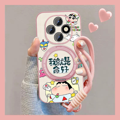 适用oppoa6pro手机壳蜡笔小新卡通a6gt新款可爱0pp0小羊皮磁吸支架a6spor保护套5G全包A6GT防摔情侣外壳