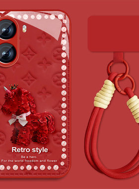 玫瑰小马适用红米turbo4手机壳女可爱Redmiturbo3新款新年Turbo4pro红色13c高颜值12保护套全包防摔挂绳