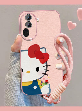 适用蝴蝶结猫咪opporeno11手机壳女可爱Reno11pro新款小众Rano11磁吸0pp0小羊皮opop全包por防摔挂绳保护套