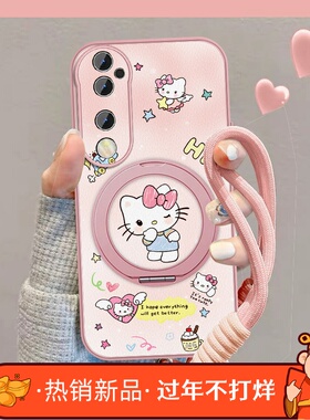 适用可爱KT猫vivos19手机壳女卡通s19pro新款凯蒂磁吸小羊皮S18e保护套全包por防摔viv0硅胶vivi挂绳外壳