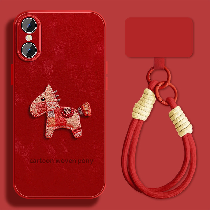 适用福气小马苹果x手机壳女可爱iPhonexsmax新款新年xr本命年xs小羊皮XR保护套全包防摔硅胶XSMAX挂绳外壳,3C数码配件,手机保护套/壳,淘宝优惠券,粉丝福利购,淘宝优惠卷