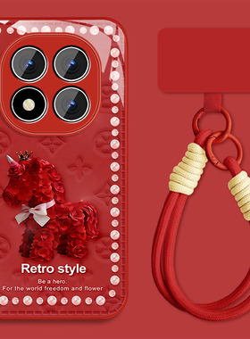 玫瑰小马适用红米note15手机壳女可爱Redminote15pro新款新年note15pro+红色小众保护套全包防摔挂绳外壳