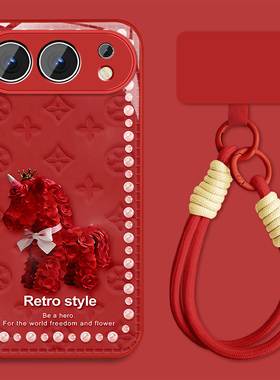 玫瑰小马适用荣耀500手机壳新款Honor500Pro可爱保护套高颜值华为MEP-AN00全包防摔女MEY新年红色外壳