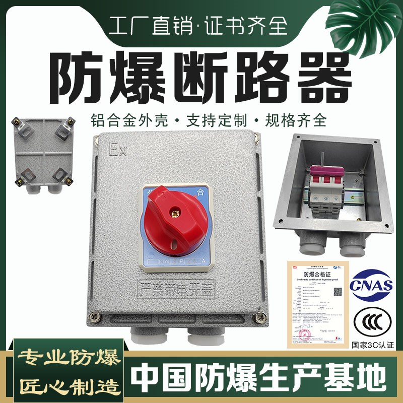 防爆断路器空开关断路器漏电保护380V3P防爆空气开关32A63A控制箱