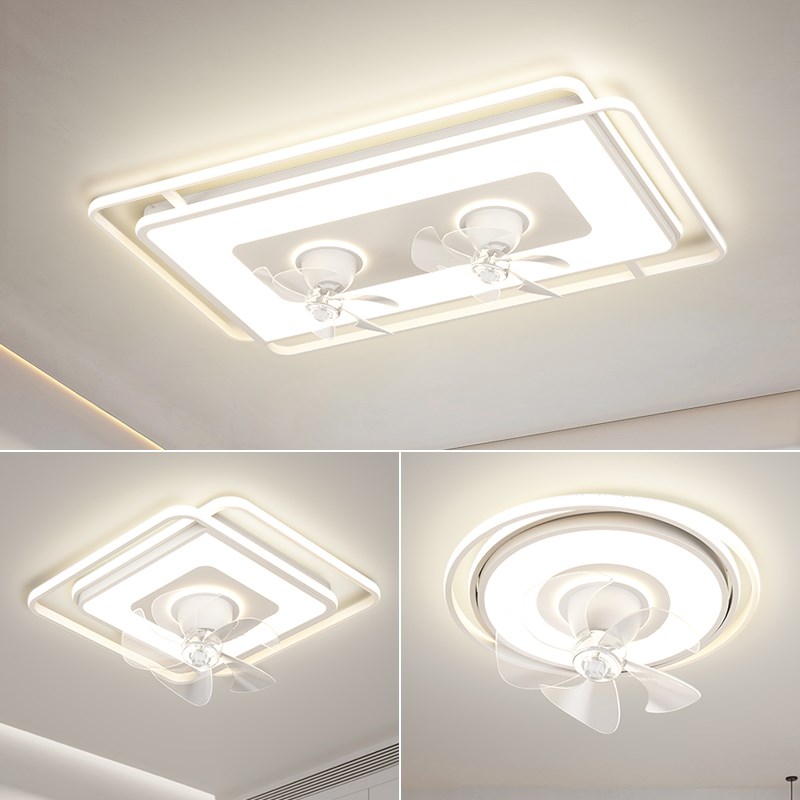 客厅灯静音风扇吊扇灯卧室简约现代创意奶油风餐厅书房间智能灯具