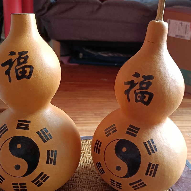 天然开口八卦葫芦摆件烙画手工镇宅酒补缺东北角中式书房门厅卧室