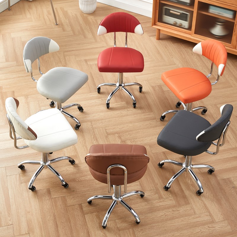万向轮小凳子家用旋转电脑椅奶油风化妆美甲椅宿舍学生学习椅转椅