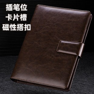 商务办公活页笔记本A5活页夹名片记事本子皮面文具定制可拆卸替换