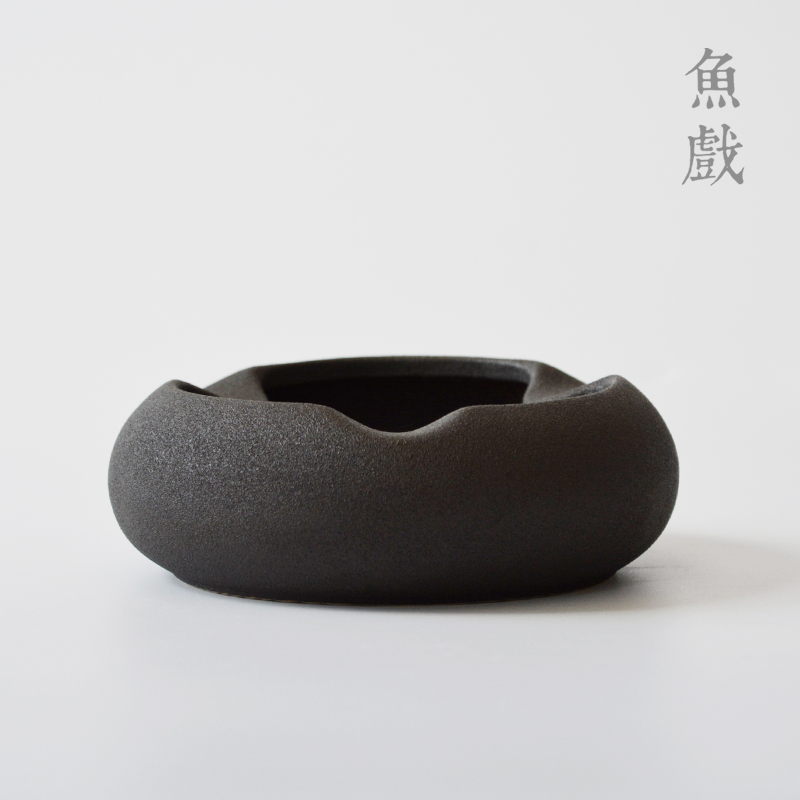 鱼戏 创意现代粗陶瓷烟灰缸办公室茶几客厅大号个性复古欧式简约