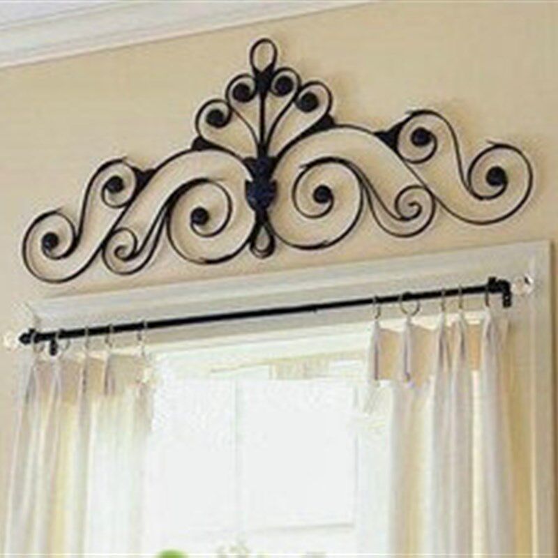 欧式铁艺门饰墙壁饰品黑色窗上装饰壁挂窗帘壁饰现货室内窗户饰品
