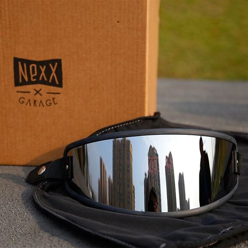 现货葡萄牙X NEXX XG100 XR2头盔电镀银彩色透明烟灰镜片尾翼卡扣