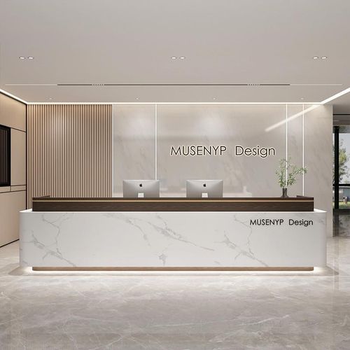 公司前台接待台现代简约酒店大厅物业办公室商铺烤漆吧台收银台桌