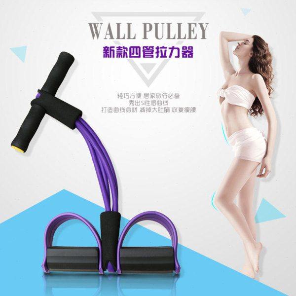 运动拉力器女减肥减肚子瘦腰仰卧起坐健身器材男家用脚蹬拉力绳子