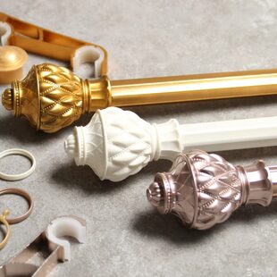 菠萝头窗帘杆加厚静音窗帘配件齐全单双顶侧装支架铝合金罗马杆子