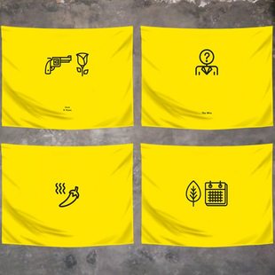 摇滚挂布创意乐队logo背景布音乐教室俱乐部墙壁装饰布床头改造布