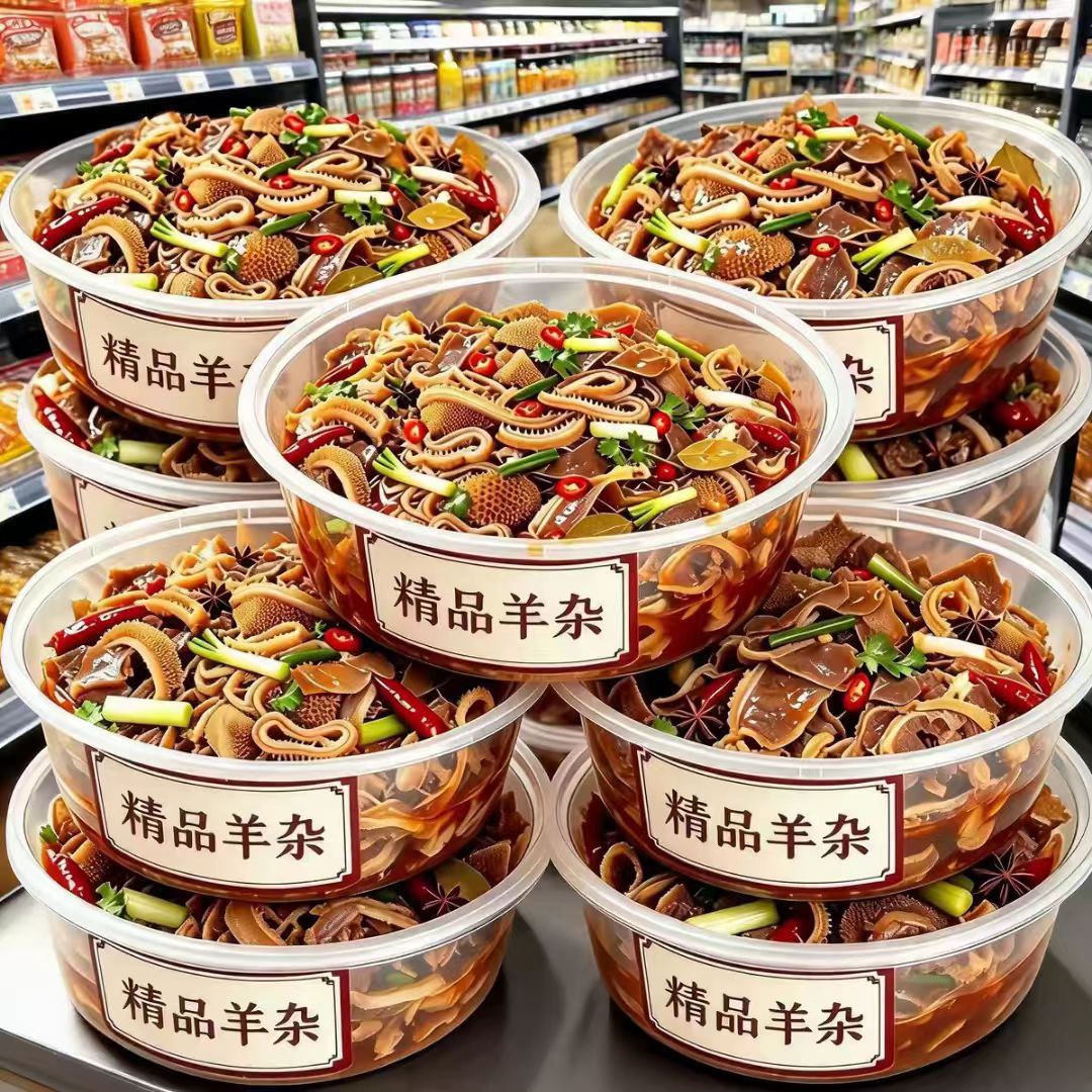 羊杂汤太新鲜】内蒙古羊杂清真羊肉汤熟食加热真空即食新鲜羊杂碎