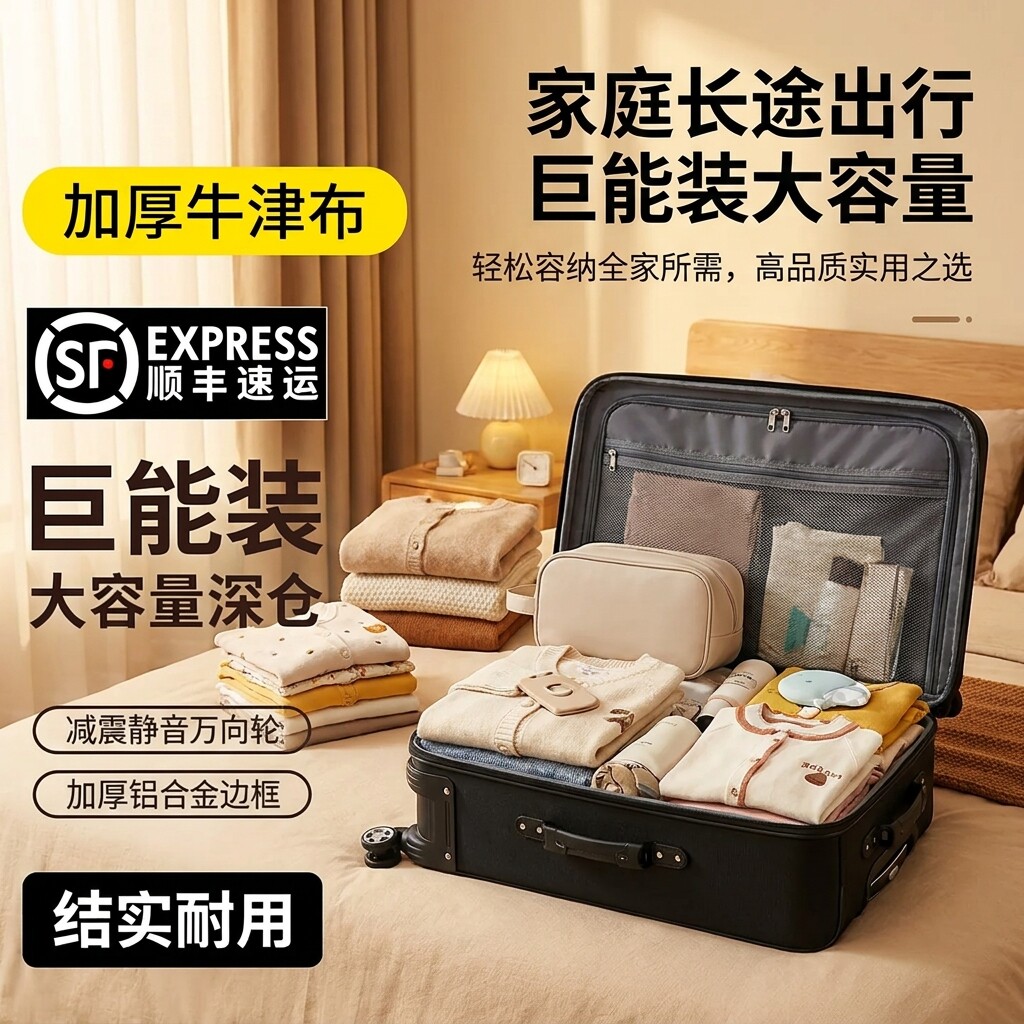 大容量行李箱男士万向轮学生牛津布密码旅行箱子商务皮箱拉杆箱女
