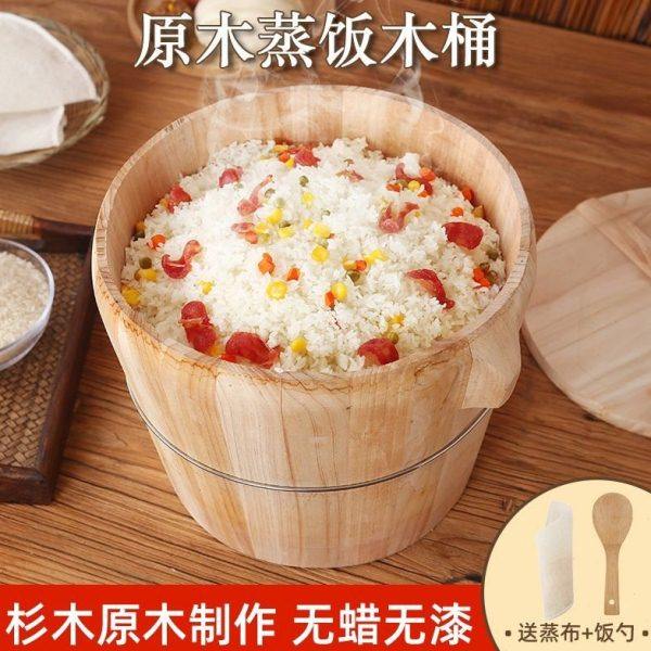 F^蒸饭木桶杉木手工甑子蒸笼米饭寿司蒸饭家用中小号大号商用竹编,包装,木桶包装,淘宝优惠券,粉丝福利购,淘宝优惠卷