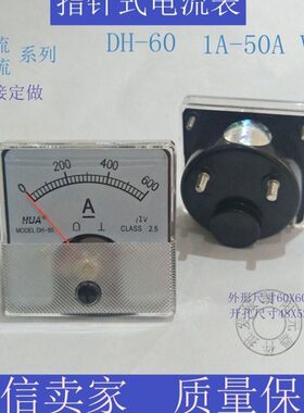 电流表 DH60交流指针式3A5A10A20A30A直流电压表600A/15V承接定做