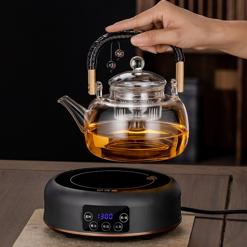 72N兴梵煮茶壶喷淋式蒸煮两用高硼硅玻璃煮茶器煮茶炉电陶炉烧