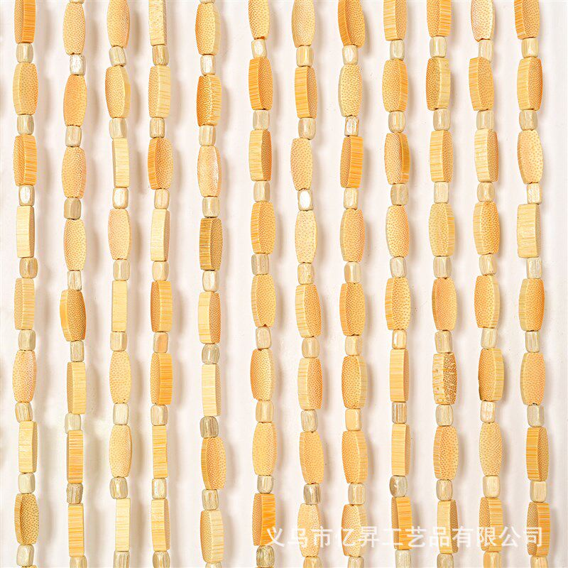 复古本色竹片门帘实木珠帘卫生间客厅玄关隔断门对门挂帘免打孔