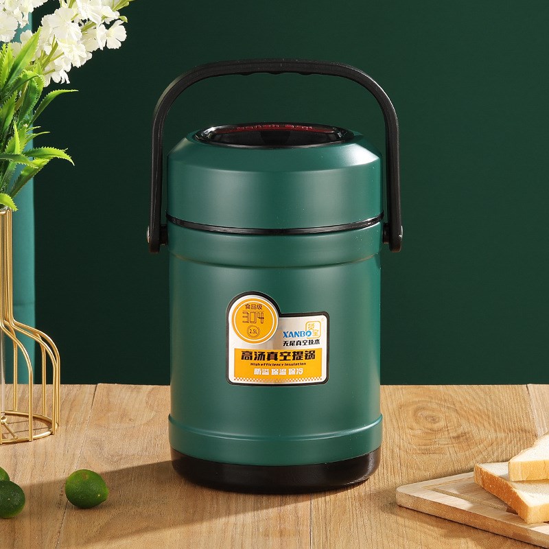 304不锈钢真空保温饭盒2/3层超长保温便当盒学生保温桶上班族饭桶