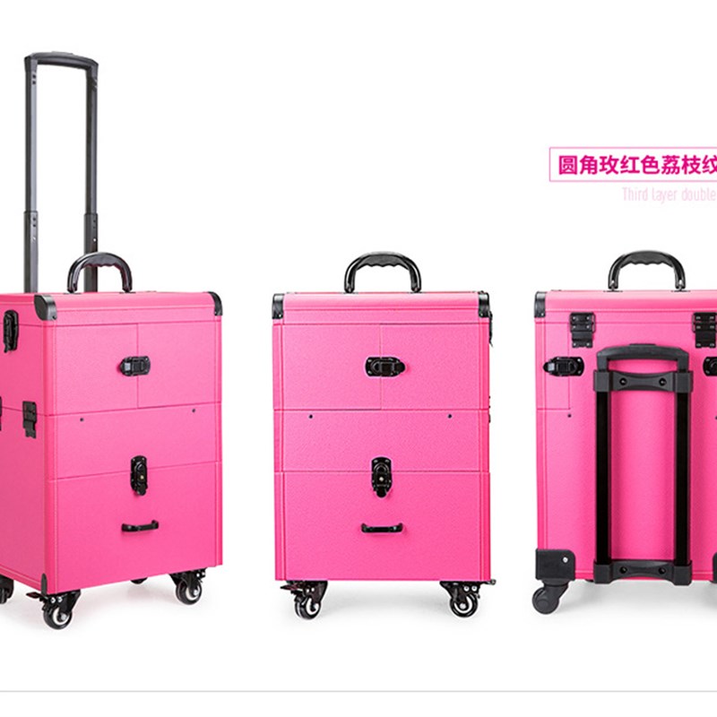 厂家定制大容量新款多层万向轮美甲纹绣跟妆美容美妆工具箱