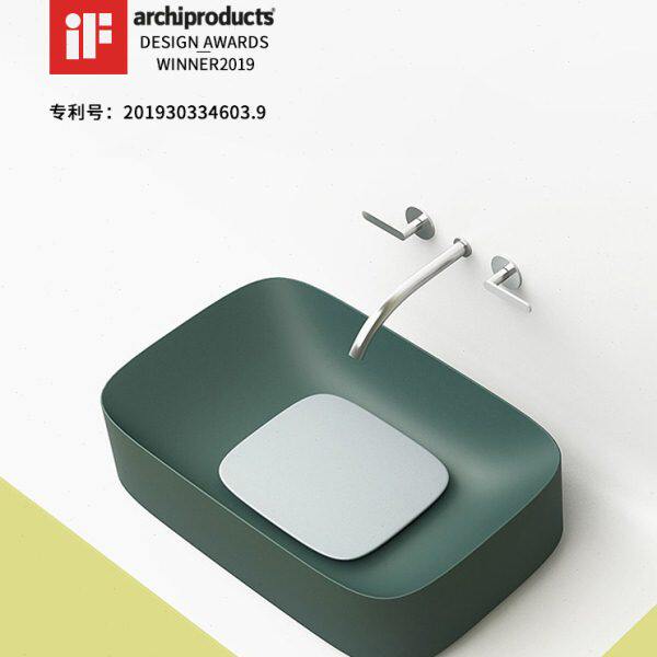 卡罗纳卫浴 方形陶瓷卫生间阳台洗漱盆洗手盆 莫兰迪台上盆北欧风
