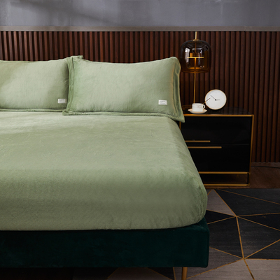 A类牛奶绒床单三件套定制冬季加厚保暖珊瑚绒床笠枕W套单件三件套