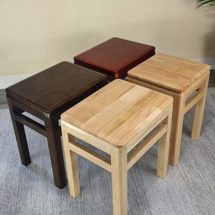 全橡胶木仿古正方凳椅长方凳子实木凳吃饭凳梳妆台凳矮加粗加厚凳
