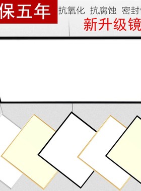 集成吊顶led灯300*300*600厨房卫生间l嵌入式平板灯30*60黑色边框