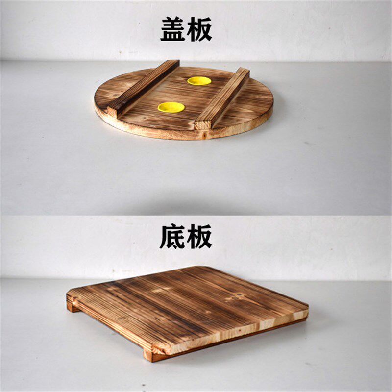 圆桶蜂箱方形底板和盖子圆形盖板开二个孔碳化