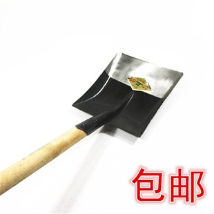 包邮木柄铁铲钢铲铁锹大黑铲园林翻土松土工具泥水铲沙铲沙揪雪铲