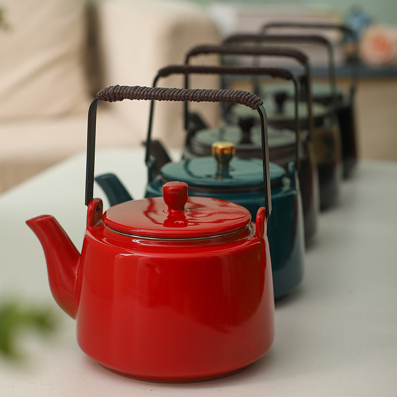 办公家用中式小号提梁茶具带过滤700ml泡茶壶单壶古色古香茶楼瓷