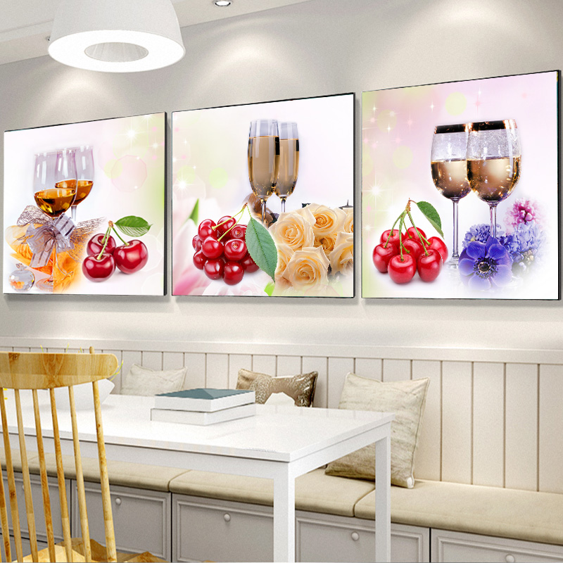 5d炫彩钻石画满钻简约餐厅三联画贴钻十字绣客厅2022年新款砖石绣
