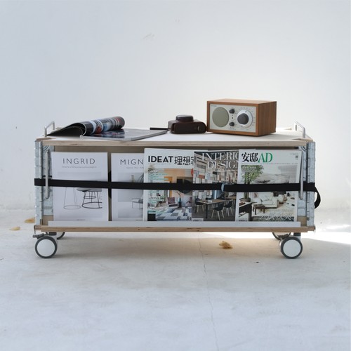 小木良品小推车工业风户外营地车折叠箱个性化收纳箱海洋板置物车