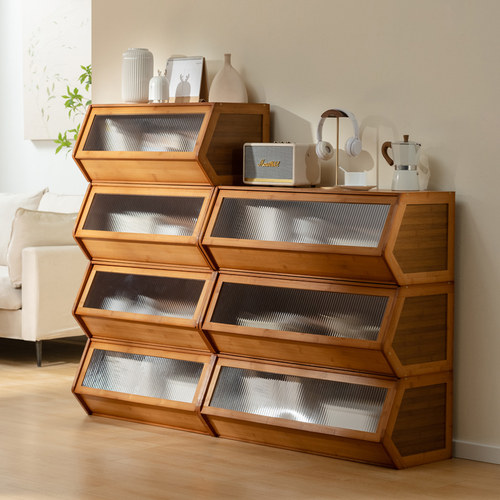 收纳柜家用卧室客厅书柜玩具零食储物柜整理柜子可叠加组合收纳箱