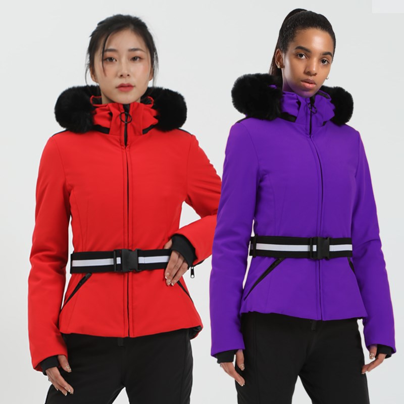 gsousnow滑雪服女羽绒外套防风水秋冬户外登山保暖单双板修身滑雪